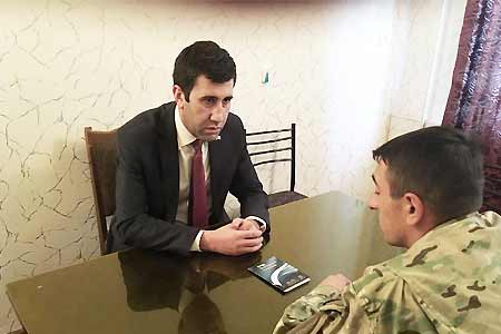 Омбудсмен Арцаха встретился с плененным азербайджанским диверсантом