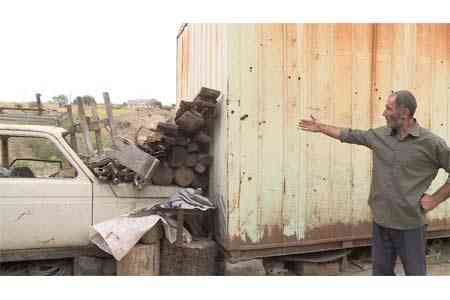 Thirty years in a metal container damaged by enemy firings   