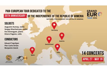 Национальный филармонический оркестр отправился в общеевропейское турне, посвященное 35-летию независимости Армении