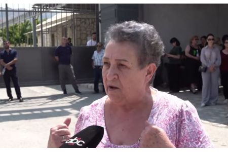 Ararat Cement plant employees holding a protest following plant`s shutdown