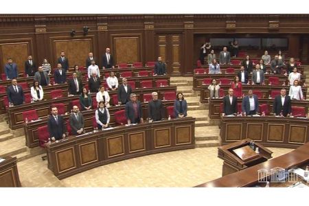 Armenia`s National Assembly observes a moment of silence in memory of victims of Yazidi Genocide